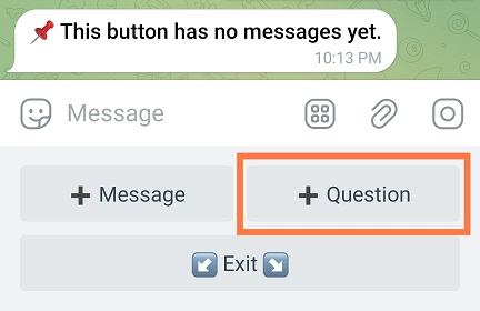 Add a question to a button or command in a Telegram bot (VisualMaker)