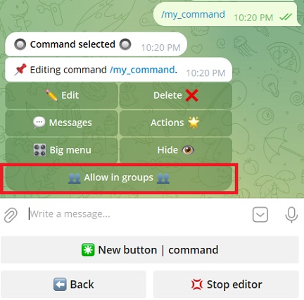 Commands in groups (VisualMaker)