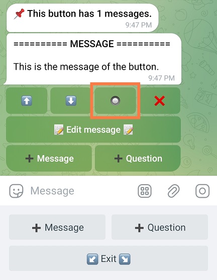 Inline keyboard to message for a button or command in Telegram bot (VisualMaker)