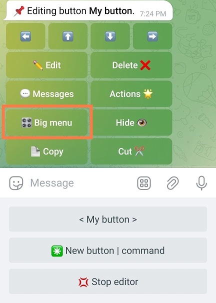 Button size in a Telegram bot (VisualMaker)