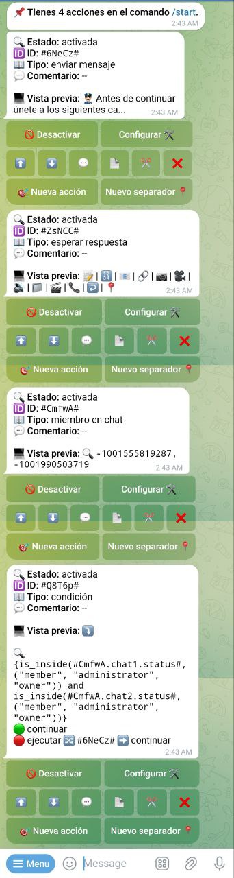 VisualMaker configurar miembro en chat condición