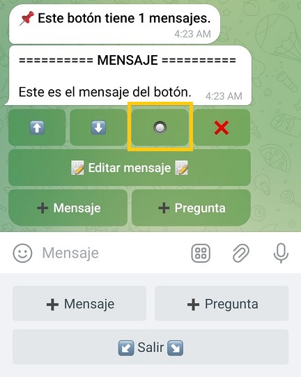 Teclado inline a mensaje de botón o comando en bot de Telegram (VisualMaker)